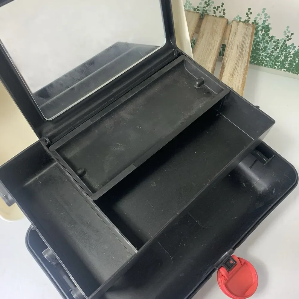 Caboodles Vtg 90’s Makeup Travel Case With Mirror Black & White
